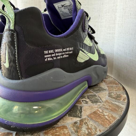 Nike Air Max 270 React CT1617-001 Black Green Purple Size 13 - Picture 12 of 16